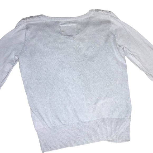 Justice believe in yourself Button Sweater Lace Front  Beige Girls 7 - Picture 6 of 8